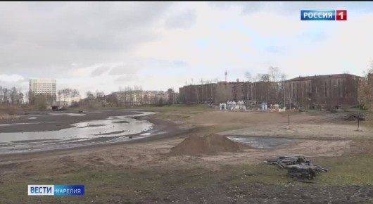 Строительные работы в Зарецком парке Петрозаводска закончат в конце ноября