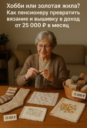 Пенсионерам на заметку: как превратить рукоделие в стабильный доход до 25 000 рублей в месяц