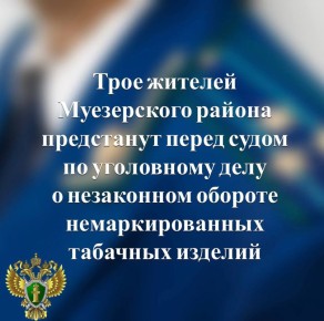 В прокуратуре Муезерского района утверждено обвинительное заключение по уголовному делу в отношении трех местных жителей