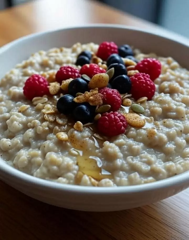Завтрак, который радует: овсянка с ягодами и орехами