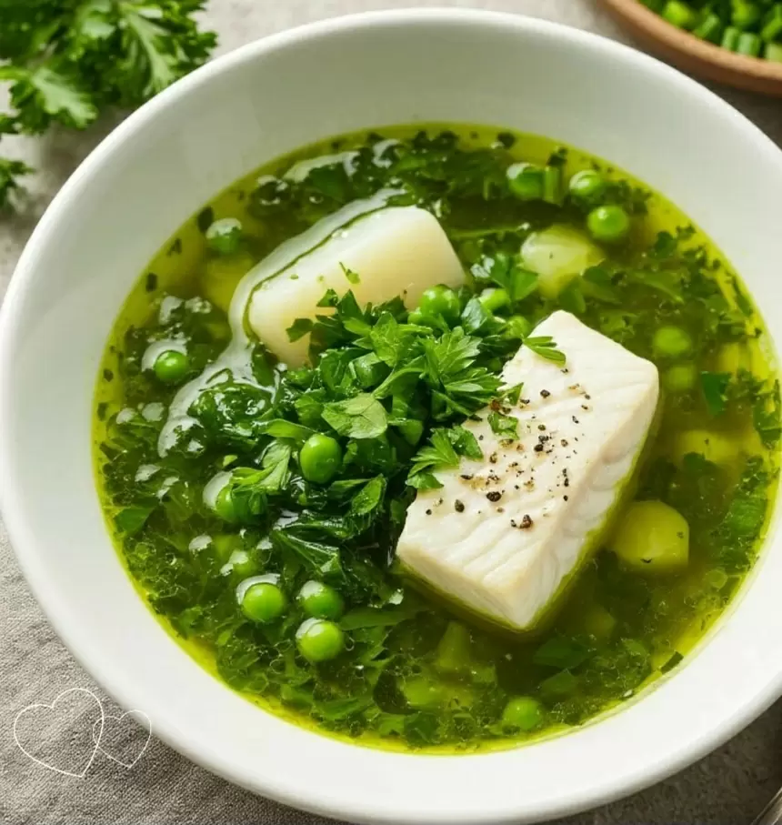 Диабетическое питание: Легкий суп из зеленых овощей с рыбой