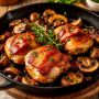Куриные бедра с беконом и шампиньонами: быстро и вкусно