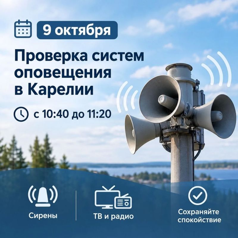 Сегодня в Карелии пройдет проверка систем оповещения