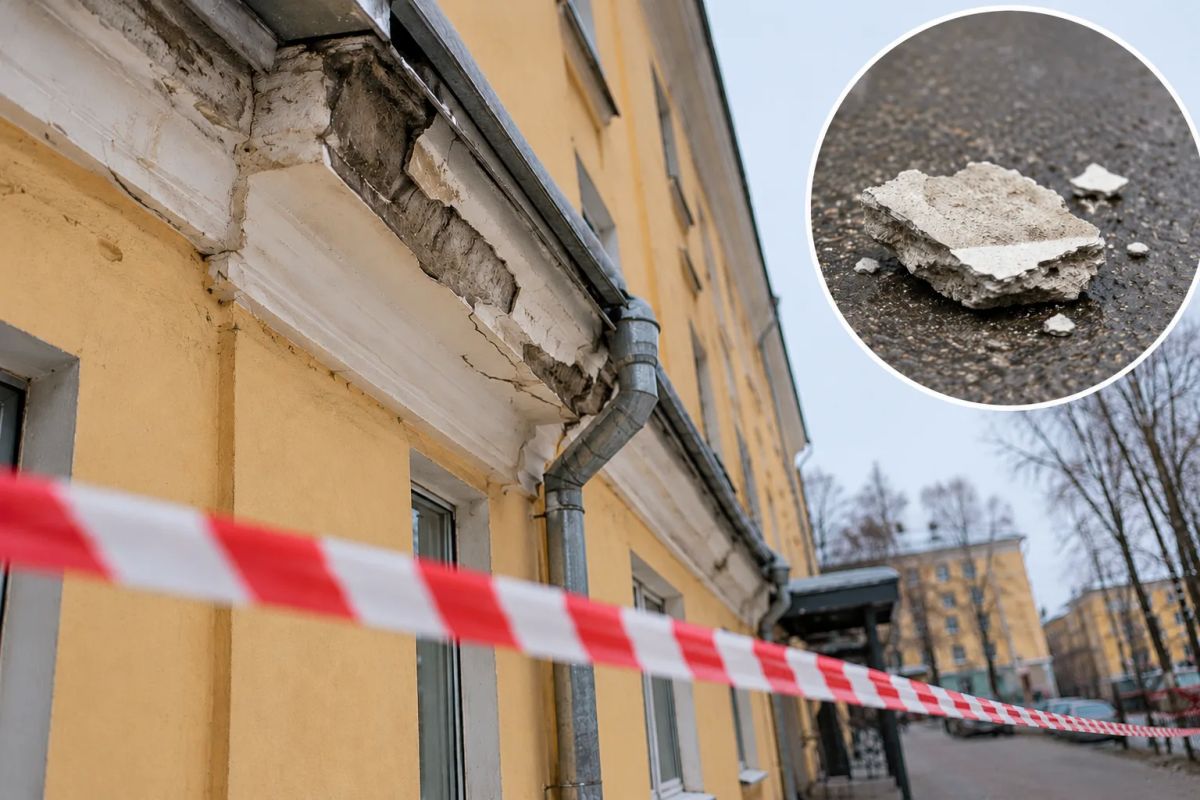 В Петрозаводске на женщину с крыши дома упал кусок штукатурки